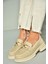 U704126509 Bej Loafer Makosen Kadın Ayakkabı 1