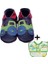 İkili Set, 6-18 Ay Iplay Mama Önlüğü ve 0-6 Ay Bebek Traktor Navy El Yapımı Hakiki Deriden Patik 1