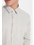 Erkek Modern Slim Fit Pamuklu Düz Bej Gömlek 3