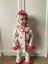 Lale Temalı Bebe Yakalı Pamuk Fırfır Detaylı Bandanalı 3'lü Pijama Takım 1