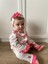 Lale Temalı Bebe Yakalı Pamuk Fırfır Detaylı Bandanalı 3'lü Pijama Takım 2