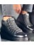 Bağcıklı Deri Erkek Sneaker Bot Siyah 1
