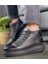 Bağcıklı Deri Erkek Sneaker Bot Siyah 3