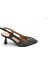 Hakiki Deri Vizon Renk 6cm Topuklu Slingback Ayakkabı 1