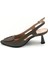 Hakiki Deri Vizon Renk 6cm Topuklu Slingback Ayakkabı 2