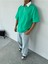 Fermuarlı Garnili Yeşil Polo Yaka T-Shirt 1
