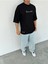 Reincarnation Baskılı Siyah Oversize T-Shirt 4