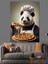 Pizza Yaparken Panda Şef Dekoratif Kanvas - Mdf Ahşap Tablo 1