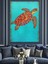 Renkli Deniz Kaplumbağası Dekoratif Kanvas - Mdf Ahşap Tablo 1