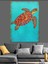 Renkli Deniz Kaplumbağası Dekoratif Kanvas - Mdf Ahşap Tablo 2