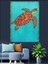 Renkli Deniz Kaplumbağası Dekoratif Kanvas - Mdf Ahşap Tablo 4