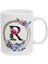 R Harf Baskılı Hediyelik Baskılı Porselen Beyaz Lüks Kupa Bardak 1