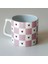 Dama Desenli Kalpli Kupa Bardak Seramik Kahve Mug 3