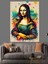 Renk Patlamasıyla Mona Lisa Dekoratif Kanvas - Mdf Ahşap Tablo 1