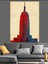 Empire State Binası ve Vintage Tasarım Dekoratif Kanvas - Mdf Ahşap Tablo 2