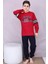 Kapip Bordo Texas Baskılı Uzun Kollu Erkek Çocuk Pijama Takımı 11-15 Yaş 7015-B 1