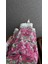 Pembe Çiçekli Kemerli Maxi Elbise 4