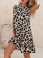 Bisiklet Yaka Kolsuz Sırttan Bağlamalı Fırfırlı Leopar Desenli Kadın Elbise 1