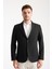 Tommas Erkek Siyah Yarım Astar Torba Cep Likralı Gofre Kumaşlı Spor Blazer Ceket 1