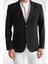 Lucos Erkek Siyah Yarım Astar Torba Cep Likralı Gofre Kumaşlı Spor Blazer Ceket 1