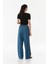 Beli Bağlamalı Yanları Şeritli Wide Leg Jean 4