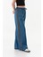 Beli Bağlamalı Yanları Şeritli Wide Leg Jean 5