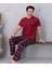 Erkek Bisiklet Yaka Kısa Kol Ince Pijama Takımı 6163/9 - 1 Adet 1