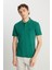 %100 Pamuk Regular Fit Normal Kesim Yeşil Polo Yaka Tişört 2