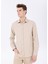 Regular Fit Gömlek Yaka Armürlü Bej Erkek Gömlek FC5SM-CKT 2526 1