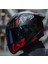 Rapıd 2 Race Raven Mat Siyah-Kırmızı Kapalı Motosiklet Kaskı Mavi Camlı 3