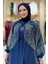Taş Detaylı Elbise Abaya Takım 3943 Lacivert 4