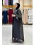 Taş Detaylı Elbise Abaya Takım 3943 Siyah 3