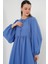 Kadın Balon Kol Uzun Tesettür Elbise 2464 - Indigo 2