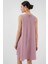 2444 Mini Keten Elbise - Pembe 5