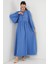 Kadın Balon Kol Uzun Tesettür Elbise 2464 - Indigo 3