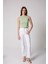 Kadın Crop Atlet Fitilli Görünümlü Kalp Nakışlı Mint Yeşili - 2506 3