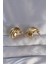 Pirinç Gold Renk Tırtıklı Bombe Model Küpe 2