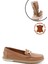 Kadın Taba Tokalı Rok Hakiki Deri Comfort Loafer 1