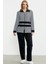 Çizgili Tunik Eşofman Takım - Siyah 1