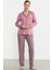 Leopar Kombinli Gömlek Pijama Takım - Pembe 2