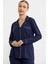 Düz Renk Gömlek Model Pijama Takım - Lacivert 2