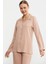 Gömlek Model Nakışlı Pijama Takım - Somon 3