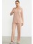 Gömlek Model Nakışlı Pijama Takım - Somon 5