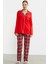 Gömlek Model Ekose Pijama Takım - Kırmızı 1