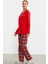 Gömlek Model Ekose Pijama Takım - Kırmızı 5