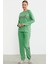 Leopar Çizgili Jogger Pijama Takım - Yeşil 5
