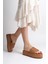 Zila Taba Dolgu Topuk Hasır Kadın Terlik 5
