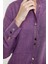 Keten Görünümlü Gömlek Pantolon Takım - Mor 5