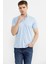Kısa Kol Slim Fit Penye Gömlek - Açık Mavi 1