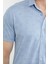 Slim Fit Baskılı Penye Gömlek - Mavi 5